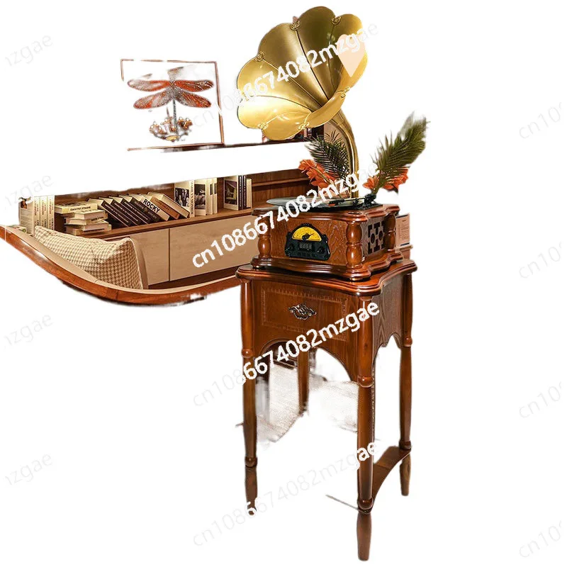 

Vintage phonograph vinyl record player classical old record player big speaker bluetooth speaker