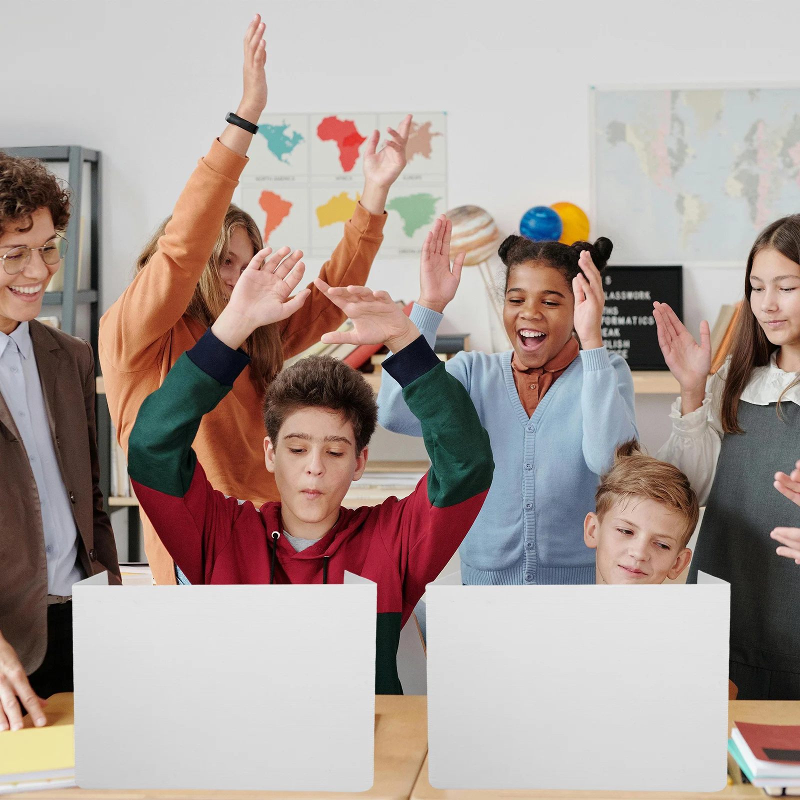 

Desk Dividers for Students White Plastic Study Carrel Divider Reusable Classroom Partition Folder Privacy Shield Folder Boards