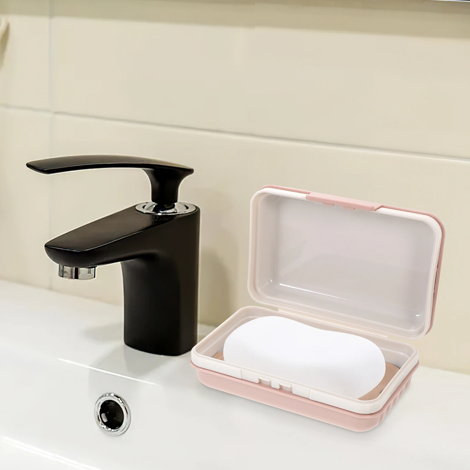 

2Pcs Leakproof Travel Soap Box Portable Seal Lid Soap Holder Case for Camping Bathroom Kitchen Household Bathroom Supplies