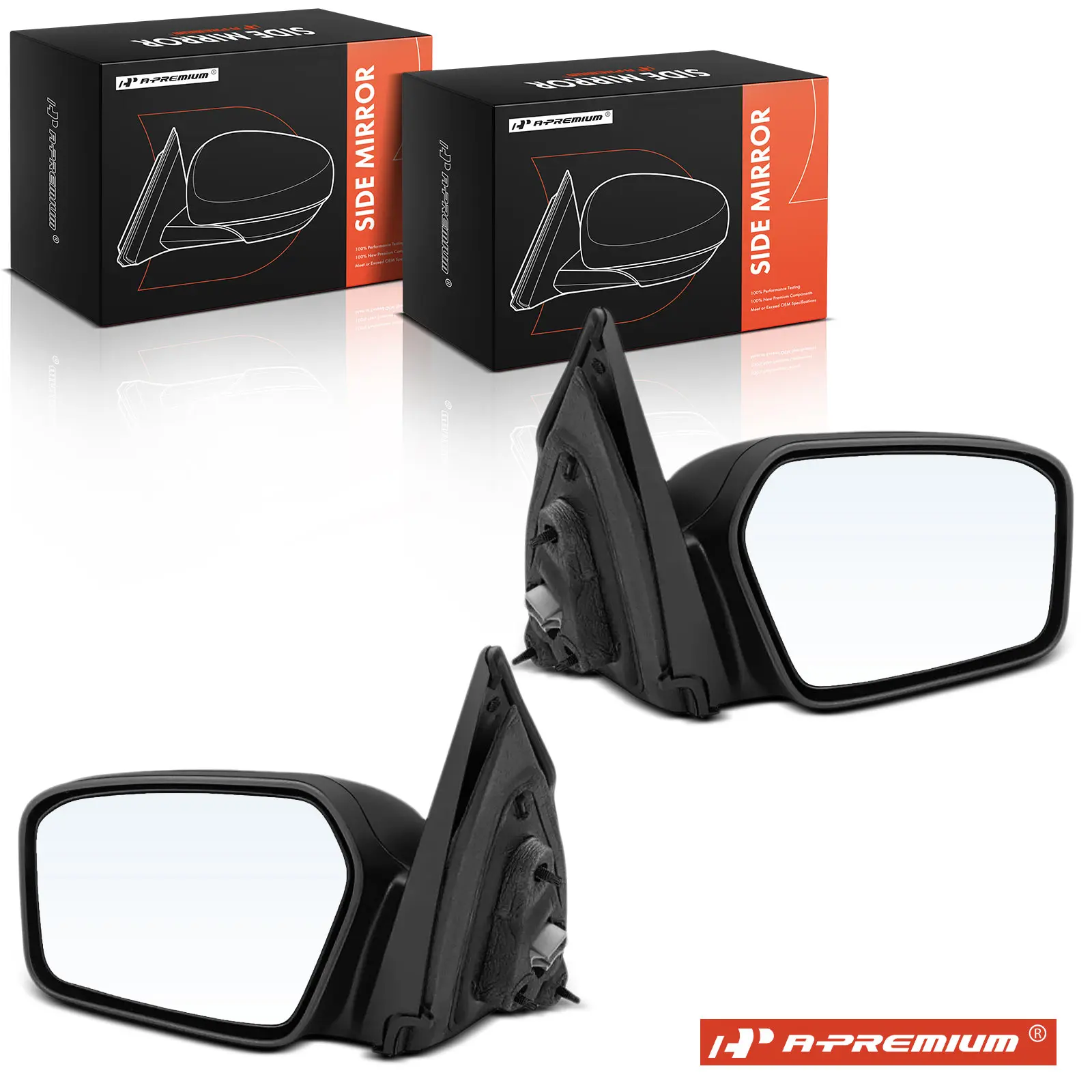 A-Premium Pair Power Door Mirror for Ford Fusion 2006-2009 Mercury Milan 2006-2009 Non-Folding Textured Black