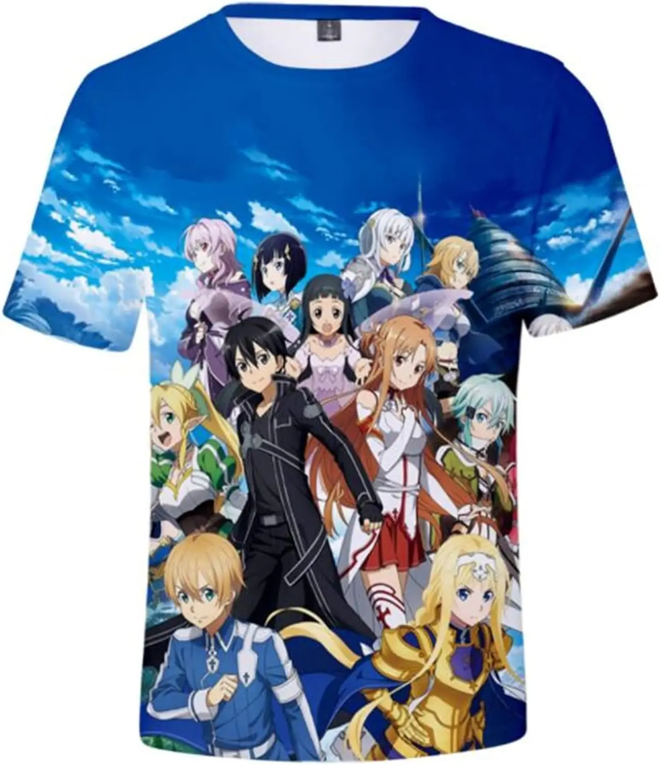 Anime Sword Art Online SAO 3D Printed T-Shirt Short Sleeve Shirts Cosplay Pullover Top Tees