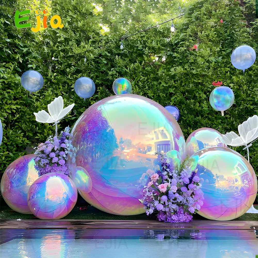 

Inflatable Mirror Ball Big Shiny Balls Iridescent PVC Hanging Large Disco Ball Decor for Big Party, Concerts, Stage, Wedding Dec