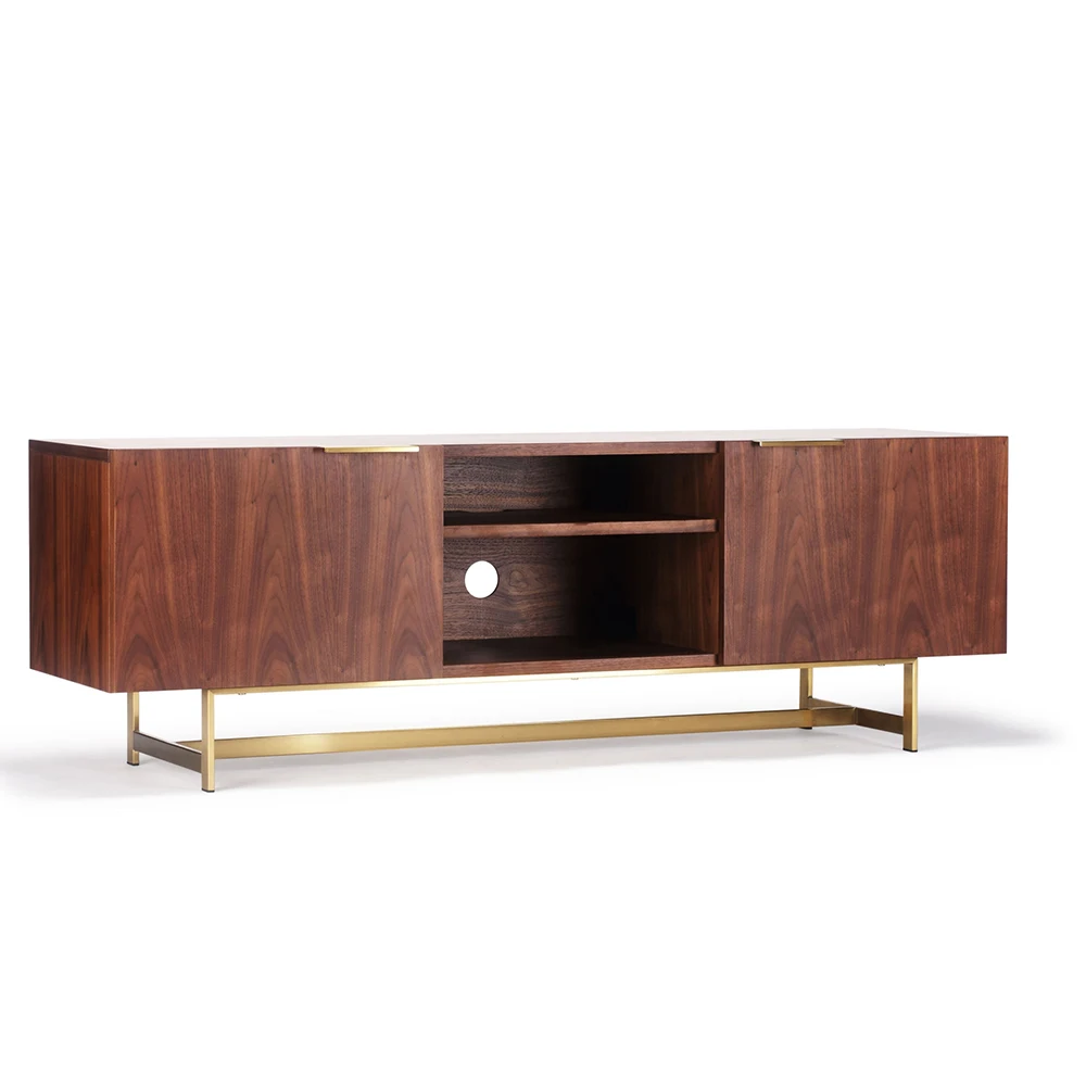 

#Modern Metal Base Wooden TV Bench Hotel Luxury TV Stand Cabinet
