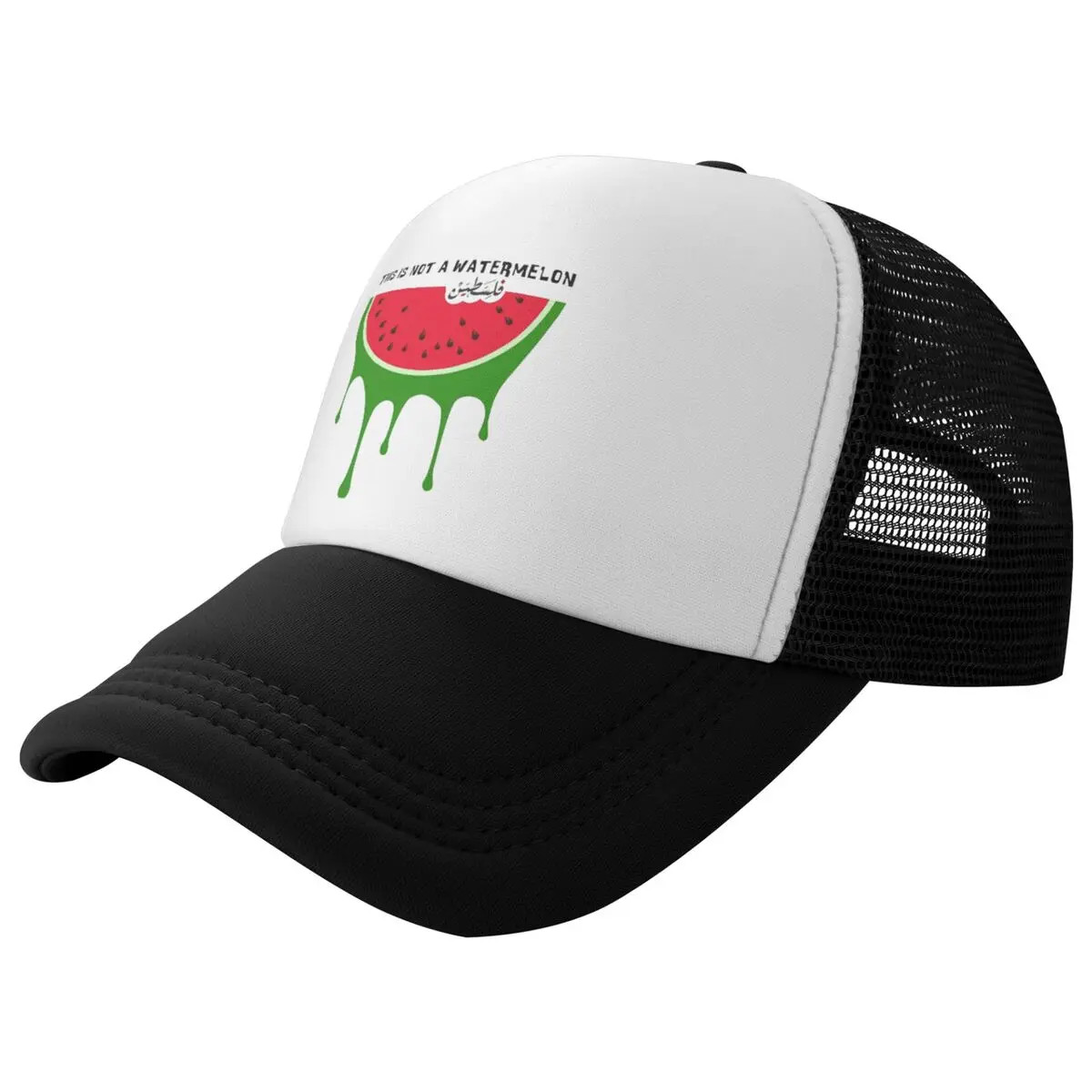 This Is Not A Watermelon Foam Mesh Trucker Hat Fashion Watermelon Magritte Parody Cooling Mesh-back Snapback Cap Adjustbale