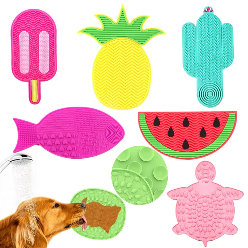 

Pet Products Mat For Dogs Cats Slow Food Bowls With Suction Cup Feeding Food Silicone Lick Pad Dog Slow Feeders Treat Dispensing