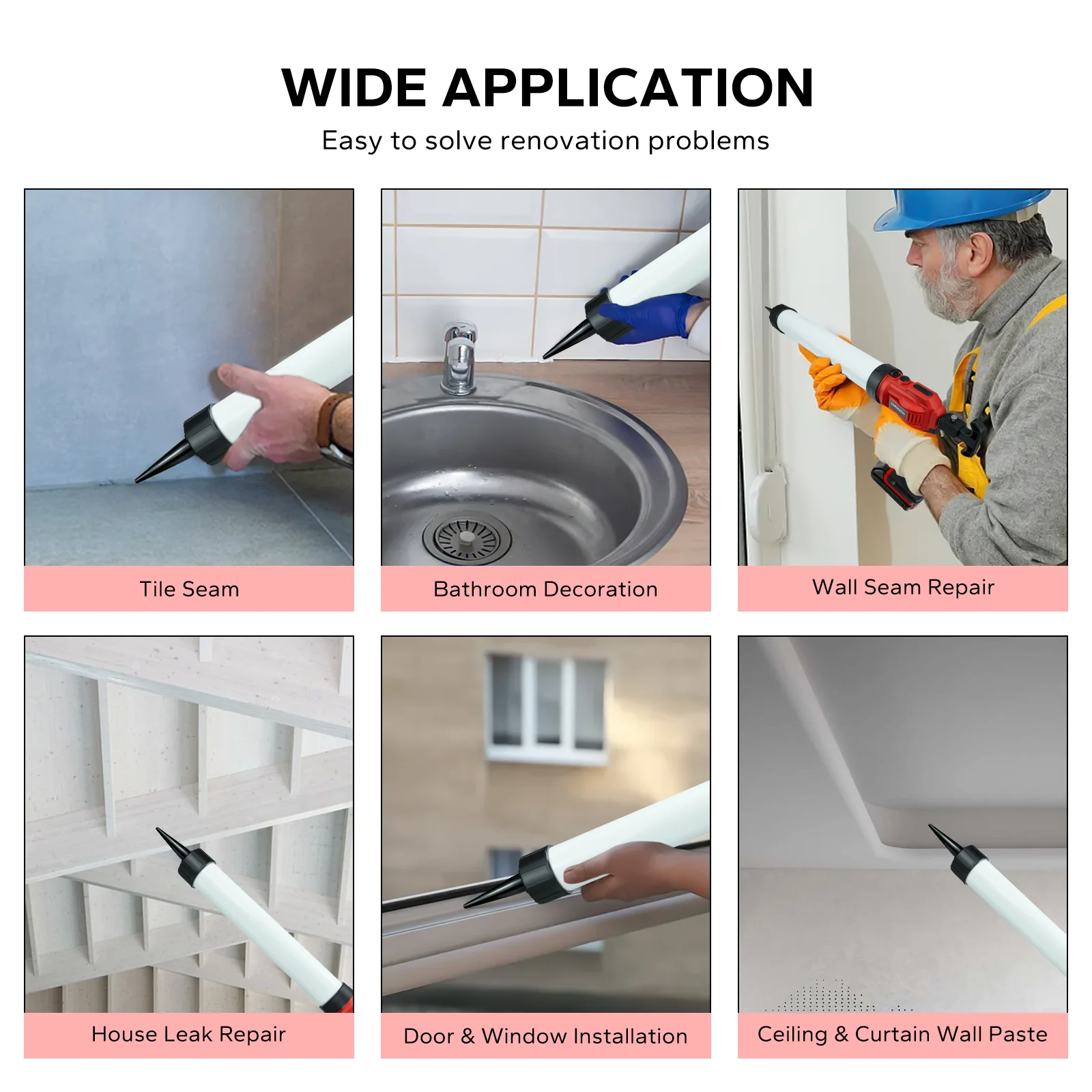 Cordless Sausage Caulking Gun 20oz/600ml Electric Sealant Adhesive Gun 4 Speed Filling Sealing Repair for Milwaukee 18V Battery view 6