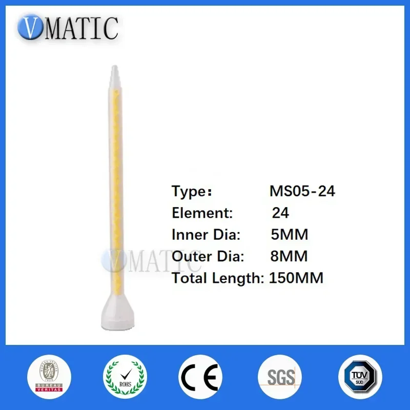 ‌MC MS 05-24 Dual Chamber Mixing Nozzles | Helix Static Mixer for Epoxy/Silicone/Adhesive (10 Sets,Anti-Clog/High Viscosity)‌