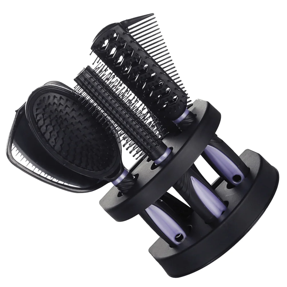 

5 Pcs Hairbrush Mirror Comb Set of Detangling Major Styling Tools Purple Women's