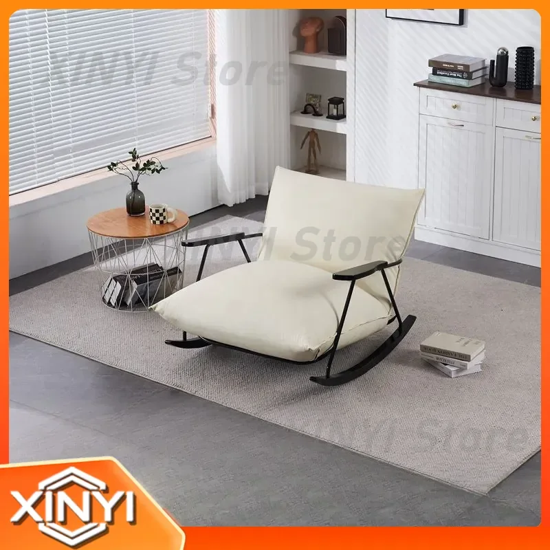 Lazy Sofa Rocking Chair for Balcony Living Room Bedroom Home Use Light Luxury Retro Recliner Single Seater Leisure Rocker