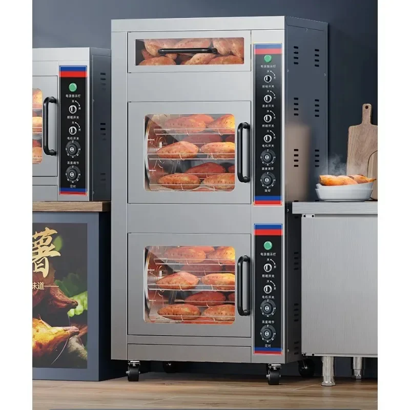 Electric roasting sweet potato machine, commercial sweet potato machine stall automatic multi-functional gas roasting sweet