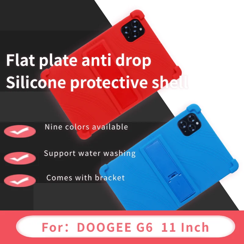

For DOOGEE G6 11 inch Tablet Case Kid-Friendly Soft Silicone Adjustable Stand Tablet Cover