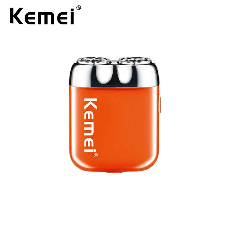 Kemei Alloy Mini Travel Shaver Portable Cordless USB-C Rechargeable Men Electric Razor IPX7 Waterproof Magnetic Detachable Head