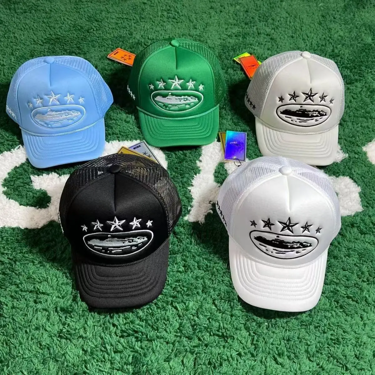 2025 Summer New Fashion 5 Stars Embroidery Baseball Cap for Men and Women Breathable Mesh Cap Adjustable