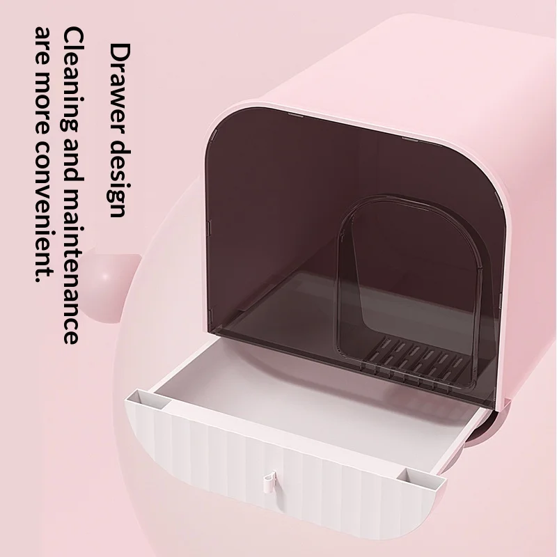 Caja de arena para gatos cerrada anti-salpicaduras y sin olores - imagen 3