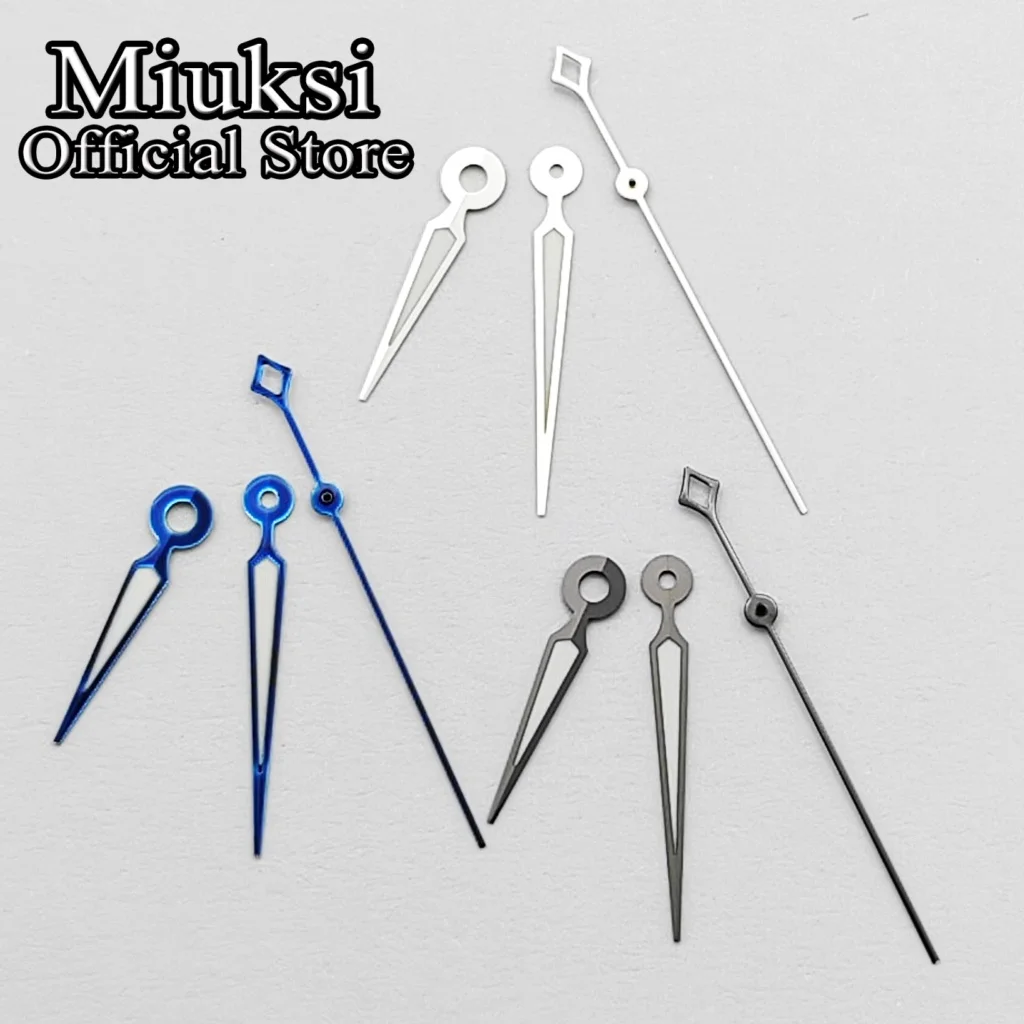 Miuksi VH31 Uhrzeiger Silber/Blau passend für VH31 Uhrwerk grün leuchtendes Uhrenzubehörteil – Detail 1