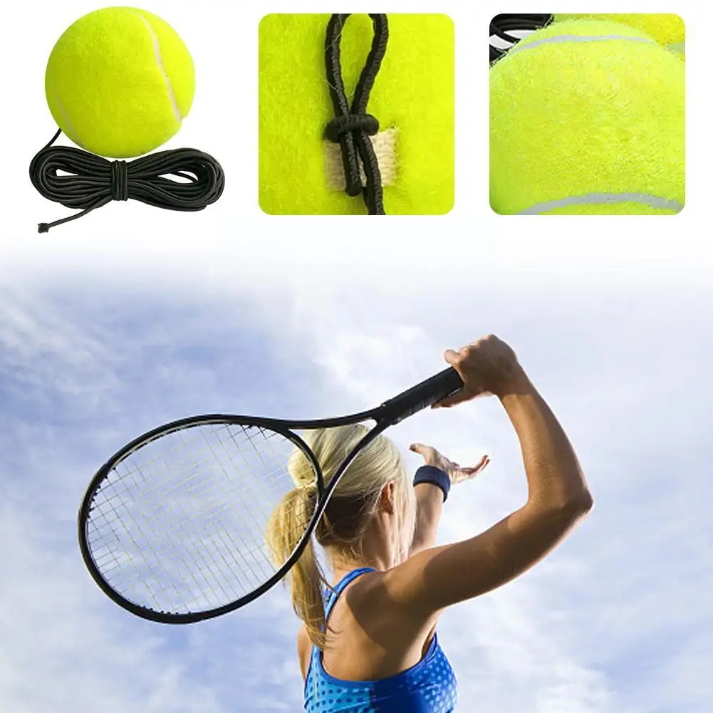 Pelota de entrenamiento de tenis profesional de playa, cuerda de tren de cuerda portátil con práctica de tenis, rebote, Elasti H8M6, 1 unidad