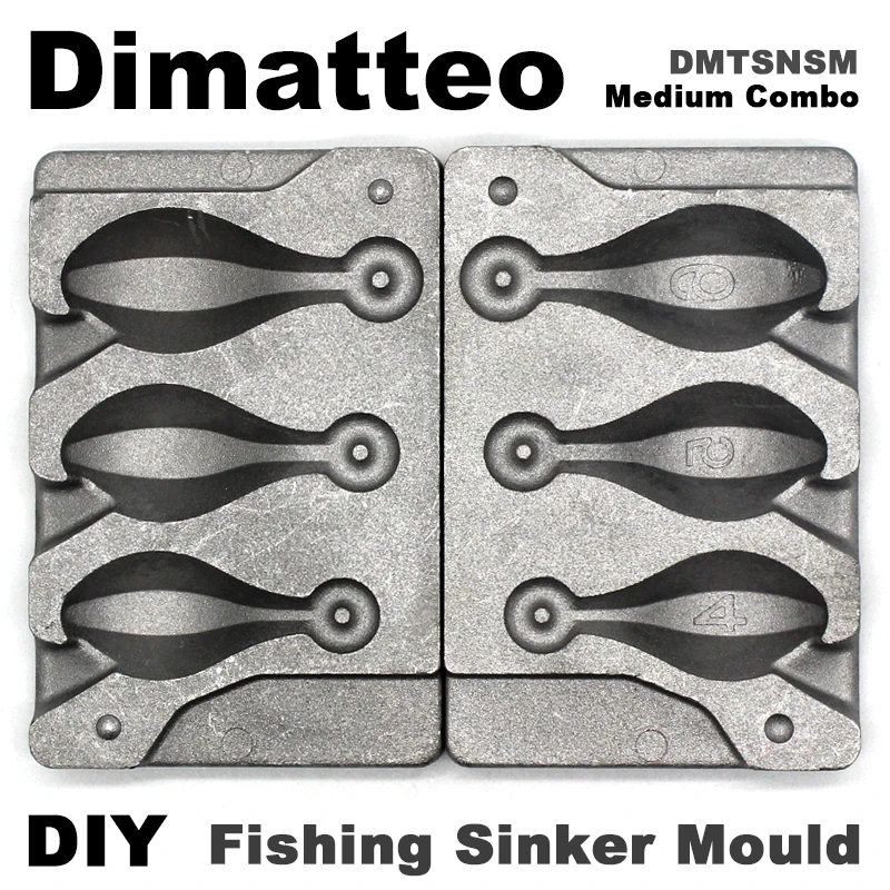 Dimet DIY Fishing Snapper Sinker mold DMTSNSM/Medium Combo Snapper Sinker 112g 140g 168g 3 cavità