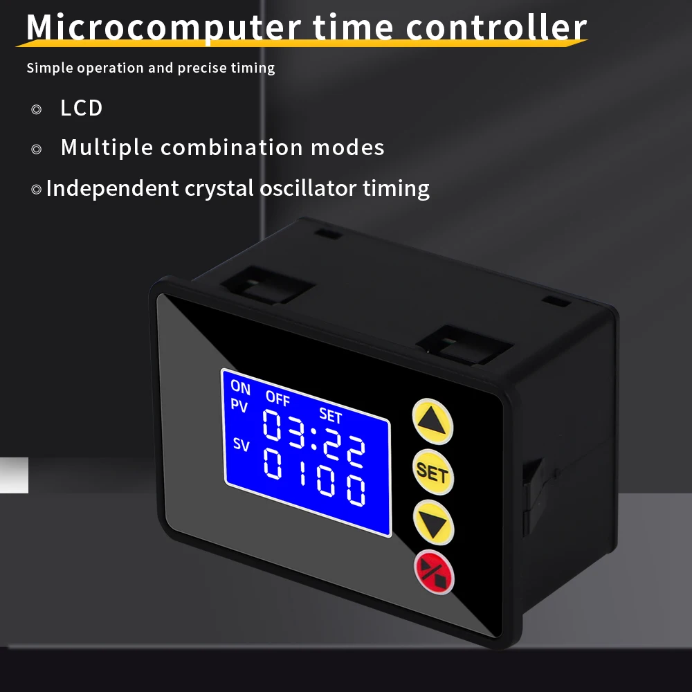 DC 12V 24V AC 110V-220V Microcomputer Time Controller Programmable Digital Timer Delay Switch Relay Module LCD Timing Relay