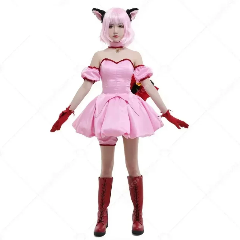 Coslan Anime Tokyo Mew Mew Power Momomiya Ichigo Cosplay Costume Kids Girls Uniform Wig Maid Outfit Halloween Suit Party Dress W