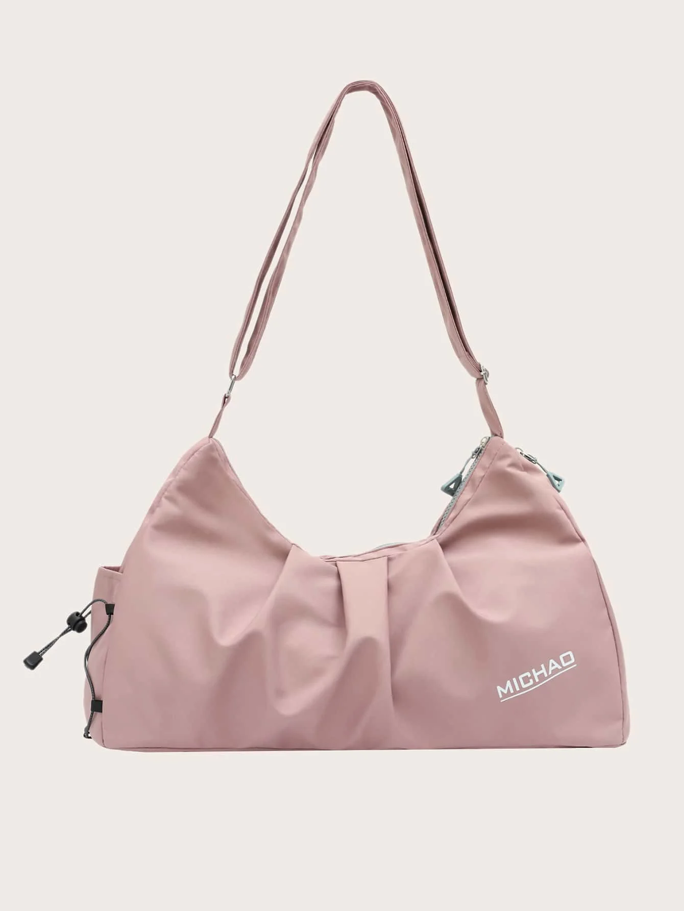 Solid Color Shoulder Gym Bag With Shoe Compartment Waterproof Pocket, Athleisure st2306302702288352