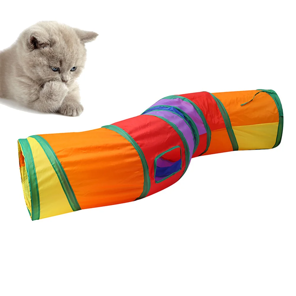 

Rainbow Foldable Cat Tunnel S-Shaped Channel for Kitten Play Pet Supplies Cat Tunnel Pet Tube Toys