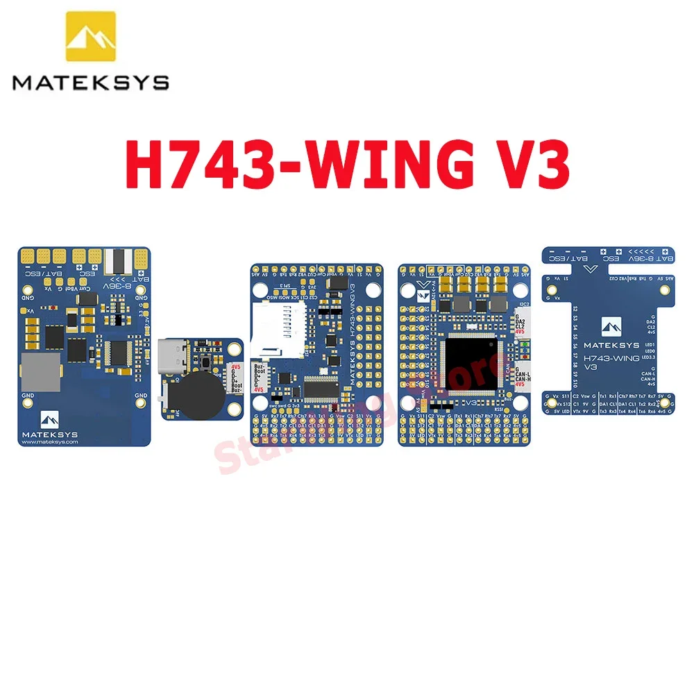 

Контроллер полета Matek H743-WING V3 ArduPilot INAV H743, встроенная версия OSD, для дрона с неподвижным крылом RC FPV