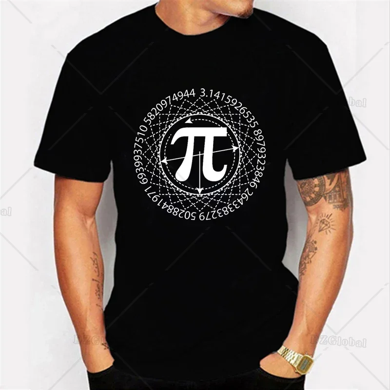 2024 Math Pi Symbol Summer Men's Short Sleeves T-Shirt Cadeau Homme Women Tees Funny Mens T-Shirt Clothes Unisex Tops Chemise