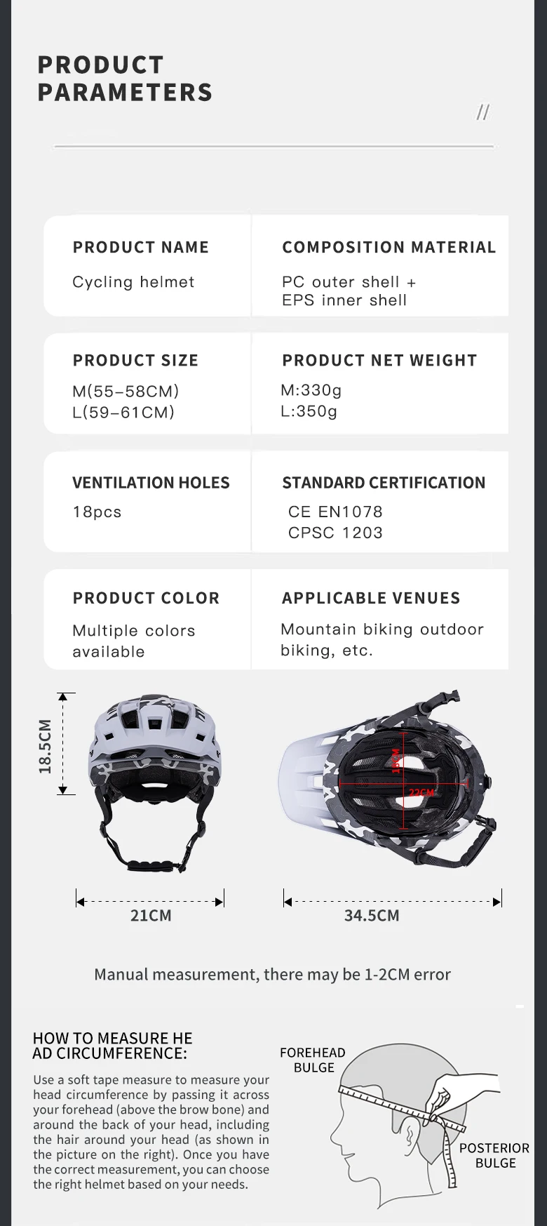 Seeker Camouflage Mountainbike-Helm, leichter, atmungsaktiver Rennrad-Fahrradhelm, Fahrrad-Schutzausrüstung für den Außenbereich – Detail 4