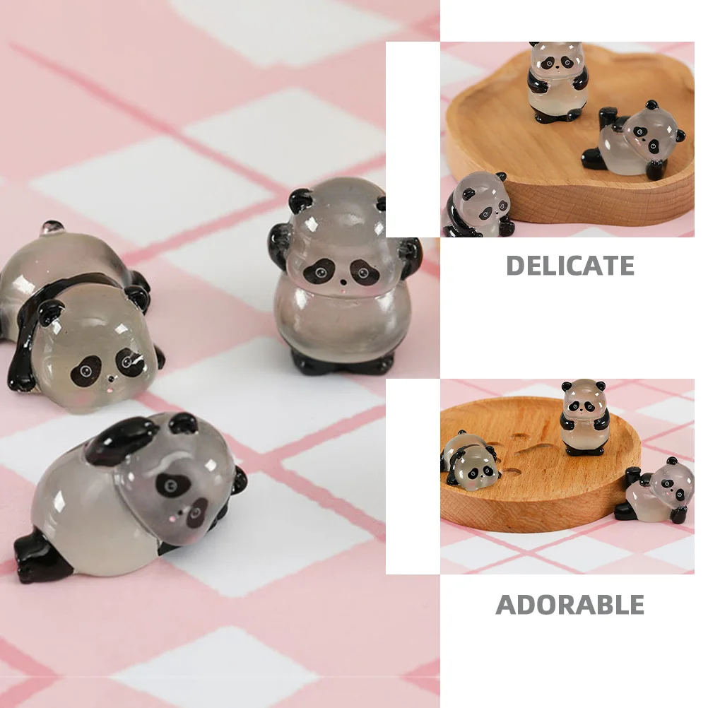 6 Pcs Micro Landscape Panda Unicorn Cake Toppers Animal Model Figurine Adorable Statue Mini Lovely Ornament Decorate