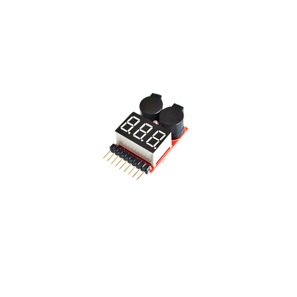 For 1-8S Lipo/Li-ion/Fe Battery Voltage 2IN1 Lipo Life LiMn Li-ion Battery Checker Monitor Tester Low Voltage Buzzer Alarm