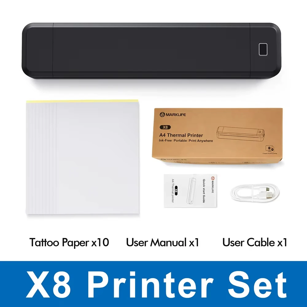 Marklife X8 Portable Thermal Printer Wireless Tattoo Transfer