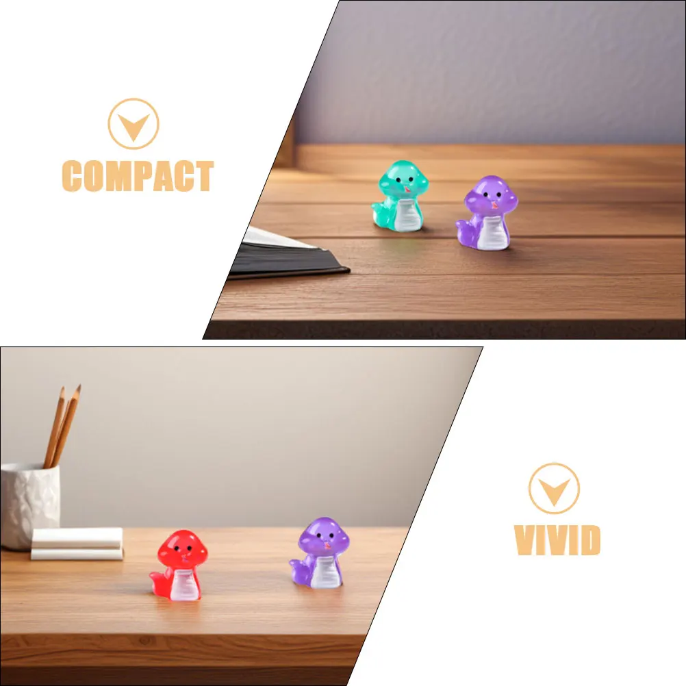 10 pezzi decorazioni per serpenti mini animali giocattoli da bagno senza fori set famiglia casa delle bambole resina creativa fai da te