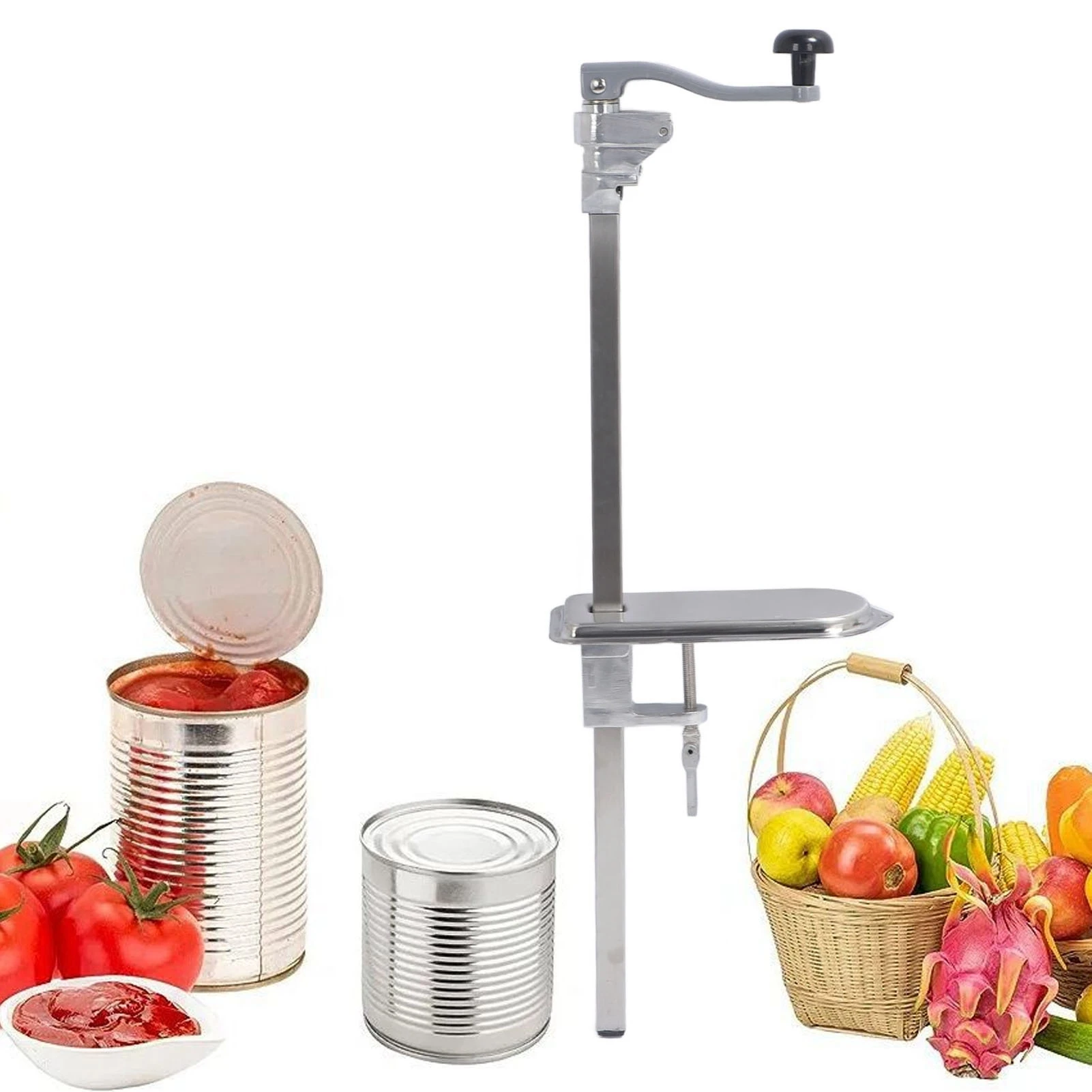 Commercial Can Opener Table Mount Can Opener Manual  Heavy Duty Comfortable Handle for Cans Up To 11 Inch Tall