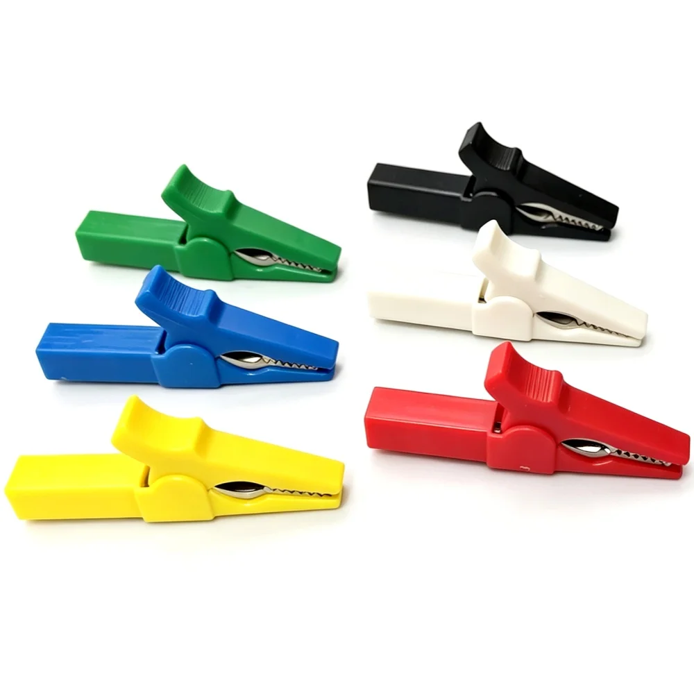 6Pcs 55mm Alligator Clips with 4mm Banana Plug Interface Crocodile Clamp for Multimeter Probe Battery Testing DIY Circuit