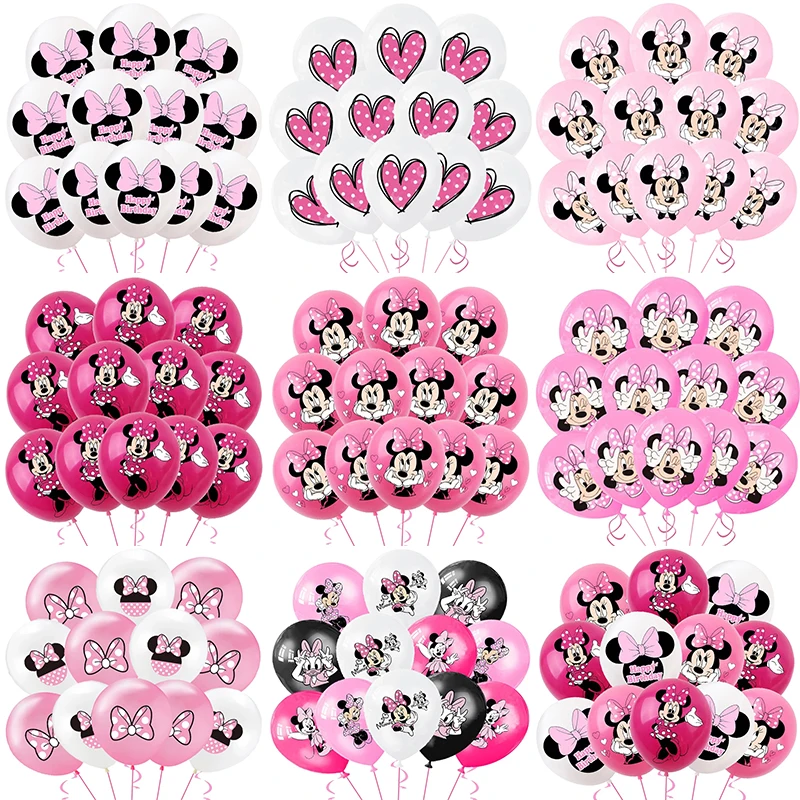 

Minnie Balloons 12 Inch Pink Disney Cartoon Mouse Latex Birthday Party Supplies wedding Balloon decoration Children's Favors diy