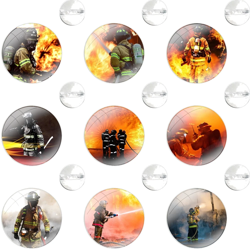 Pins Badge Metal Brooches For Clothes Backpack Decoration gift Firefighter Heroes Fireman