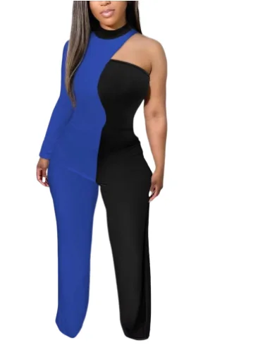 2022 New Fashionable Popular Women's Four Season Print One Sleeve One Piece Women's Pants in Stock