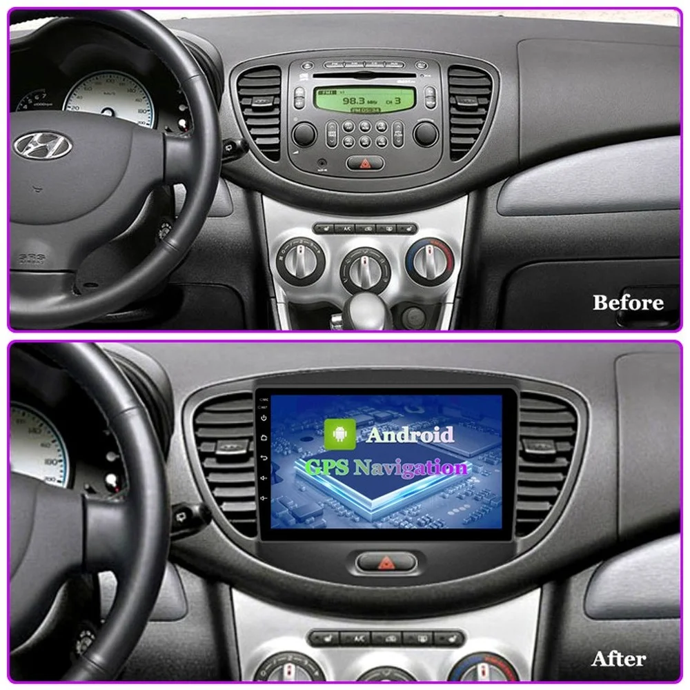 Android 11 Car Radio Stereo For Hyundai I10 2008-2012 Car Multimedia Player With Wifi 4G DSP CARPLAY BT Mirror Link