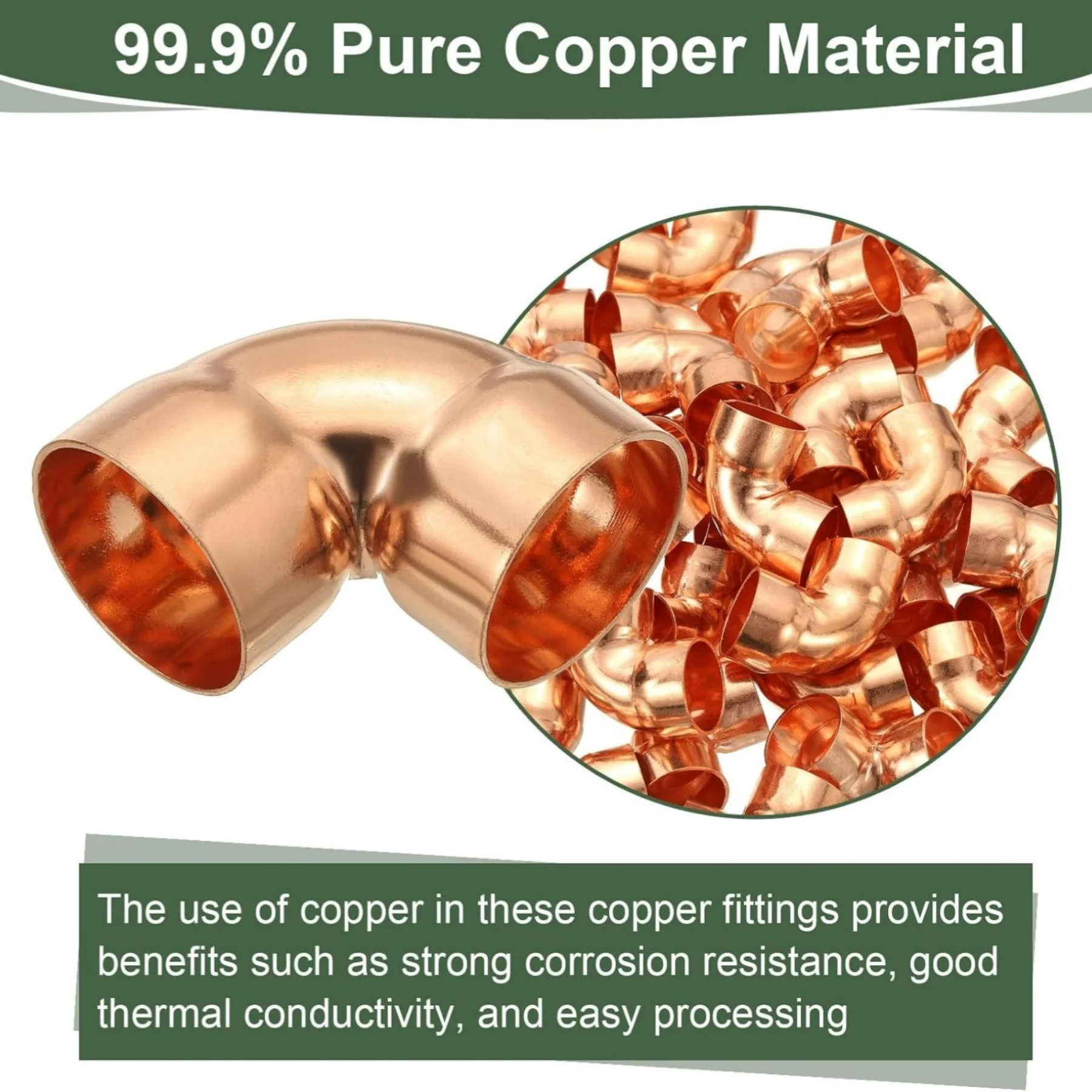 90 °   لحام الكوع تركيب الأنابيب النحاسية 2-Way التدفئة التهوية وتكييف الهواء متوافق 1/2 بوصة القطر الاسمي