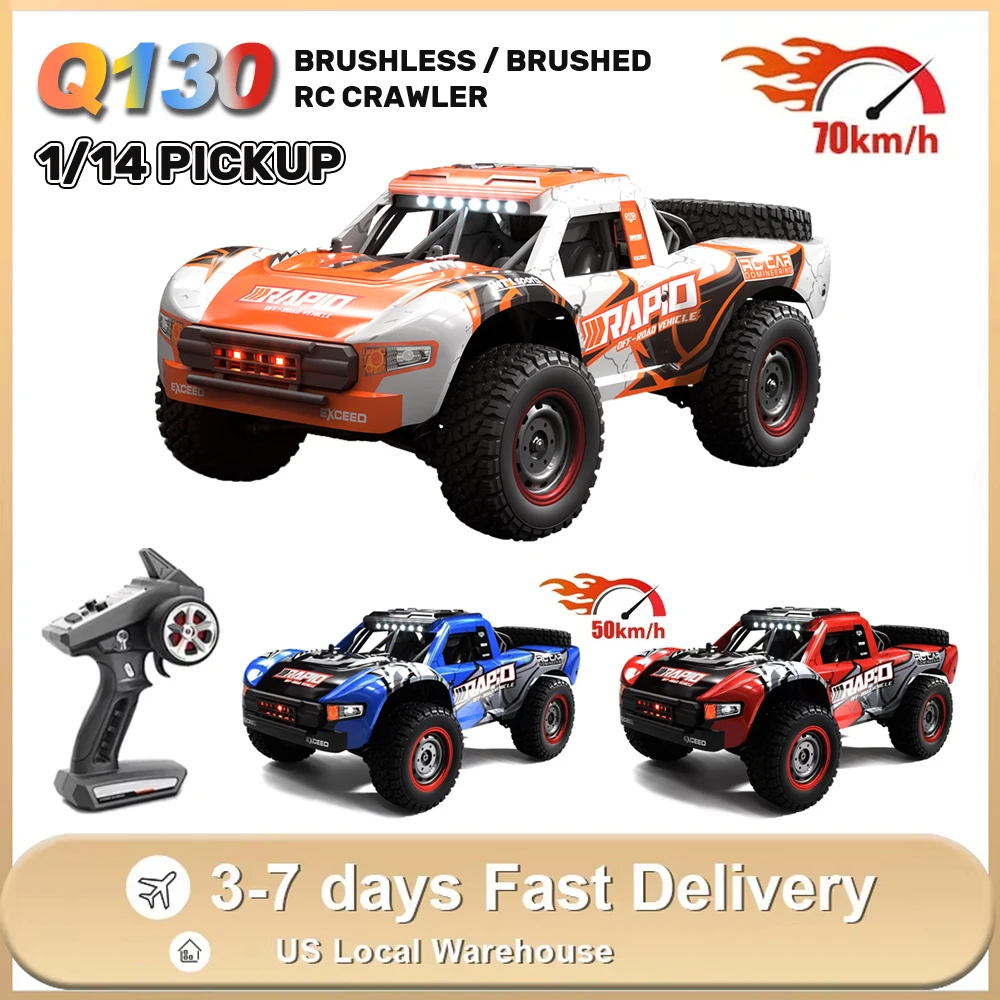 

1/14 Q130 RC Car 70KM/H 50KM/H High Speed 4WD Drift Pickup 2.4G Off-road Remote Control Vehicle Truck Model Adults Kids Toys