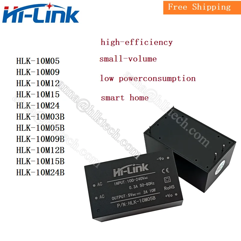 

Hi-Link 100% Original 10W 10M05 AC DC Power Supply Module 3.3V/5V/9V/12V/15V/24V 10M05B/10M09B/10M12B/10M15B/10M24B