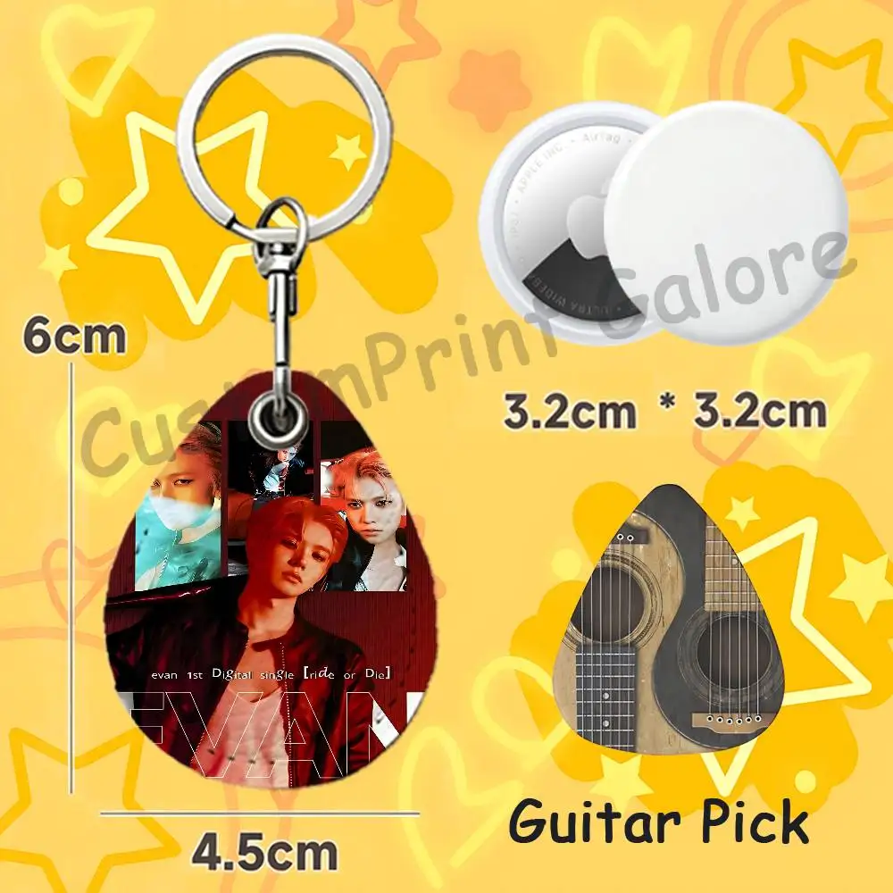 E-EVAN Ride or Die H-Heeseung RFID NFC Payment Fob Easy To Carry Teardrop-Shaped Leather Card Holder Car Key Fob