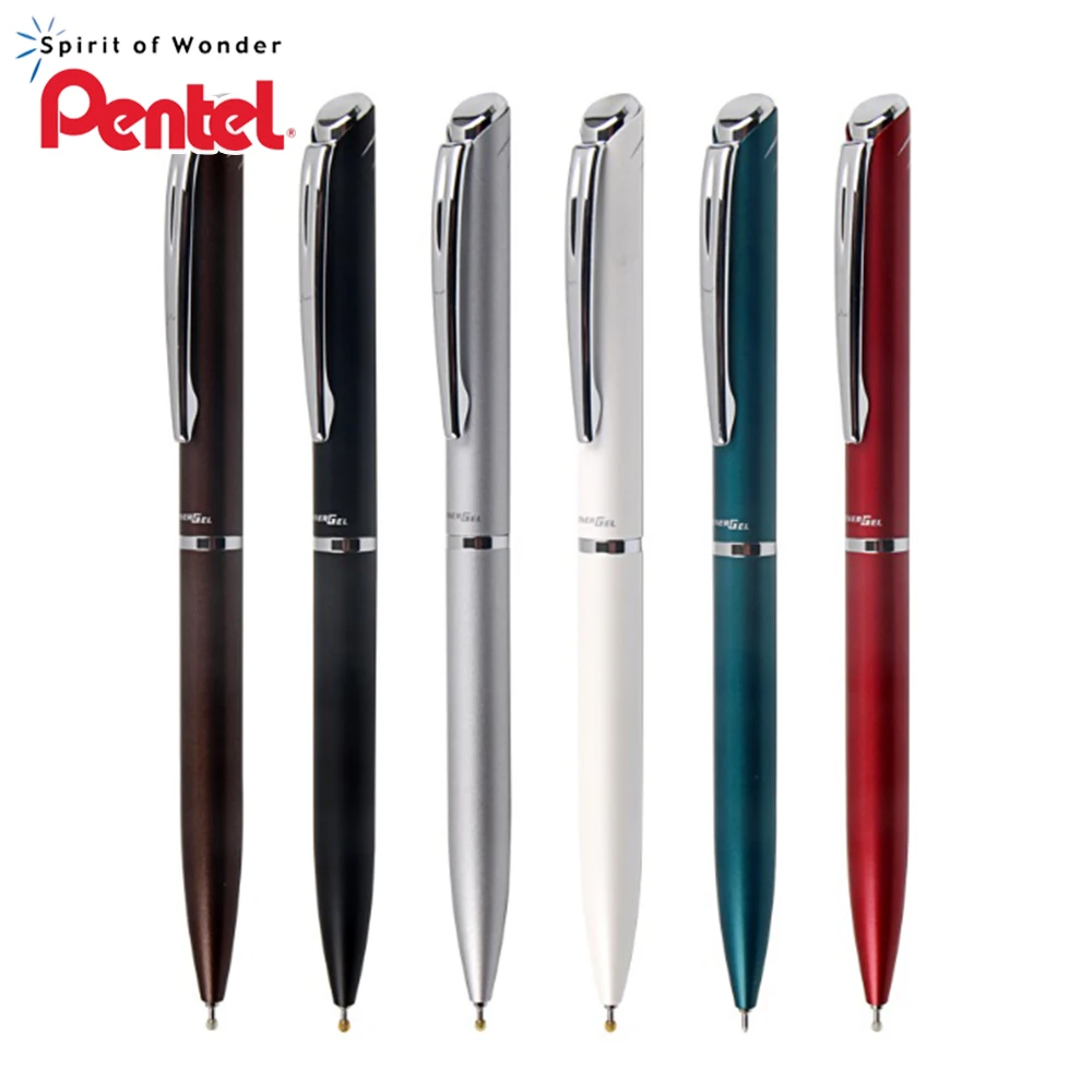 1pcs Japan PENTEL Gel Pen Quick Dry Rotating 0.5mm Syringe Metal Body Black Ink Student Supplies Stationery BLN-2005