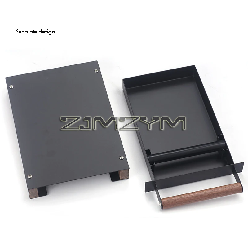 Retro Walnut Coffee Knock Box Espresso Knocker Drawer Coffee Residue Powder Box for Coffee Bar Knock Box