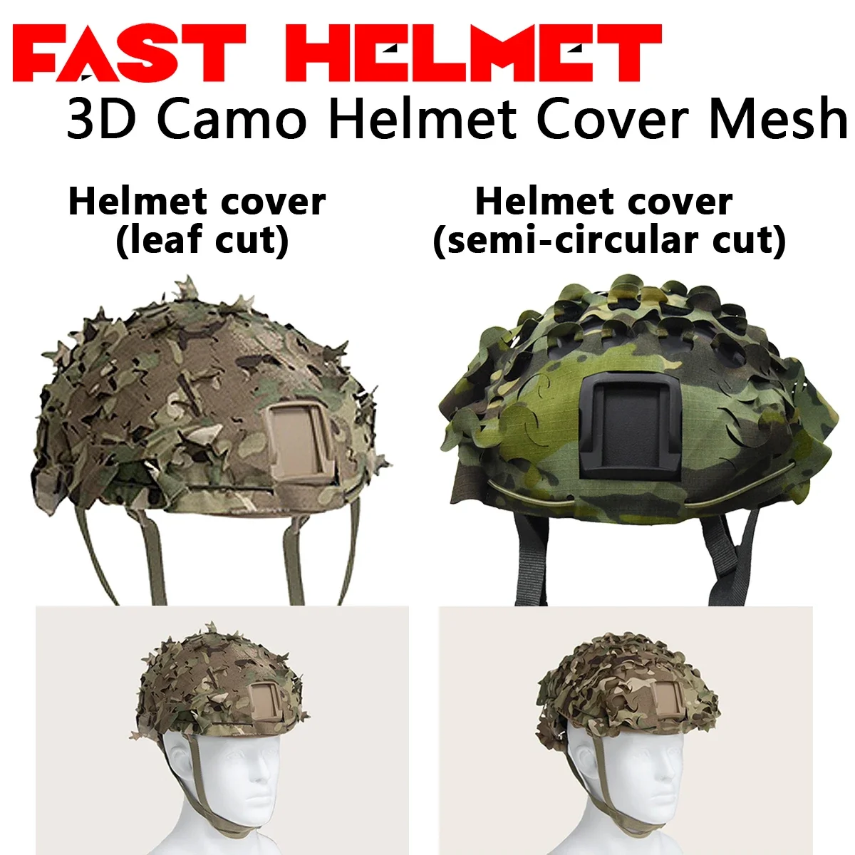 

Tactical 3D Camo Laser Cut Leaf Shape Airsoft Helmet Cover Mesh Helmet Cloth Paintball Hunting Fast MH PJ BJ Helmet Accessories