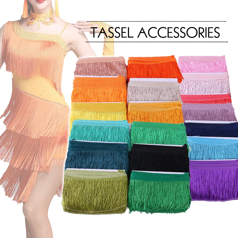 

10 Meter Latin Fringe Tassel Lace Macrame 15cm Lace Trimming Tassel Rayon Diy Samba Dance Dress Stage Garment Sewing Accessory