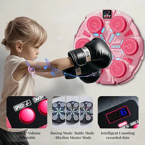 2025 Ny musikboxningsmaskin för vuxna: Interaktiva rytmljus, tvåspelares stridsläge, Bluetooth, smart ljudåterkoppling, Pu 12 best sales musikboxningsmaskin - №7