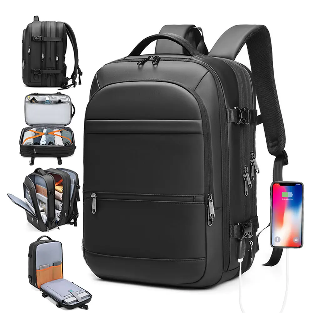 Expandable Men's Backpack Large Capacity Waterproof Man Business Trip Backpacks Multi-functional Men 17.3 inch Laptop Travel Bag