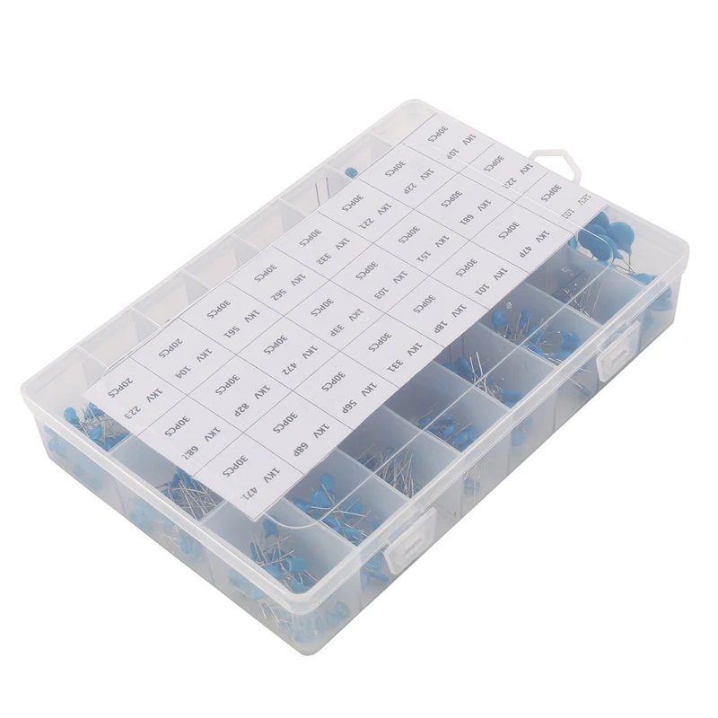 Hot-700PCS 1KV 1000V 24Values High-Voltage Ceramic Capacitors Kit