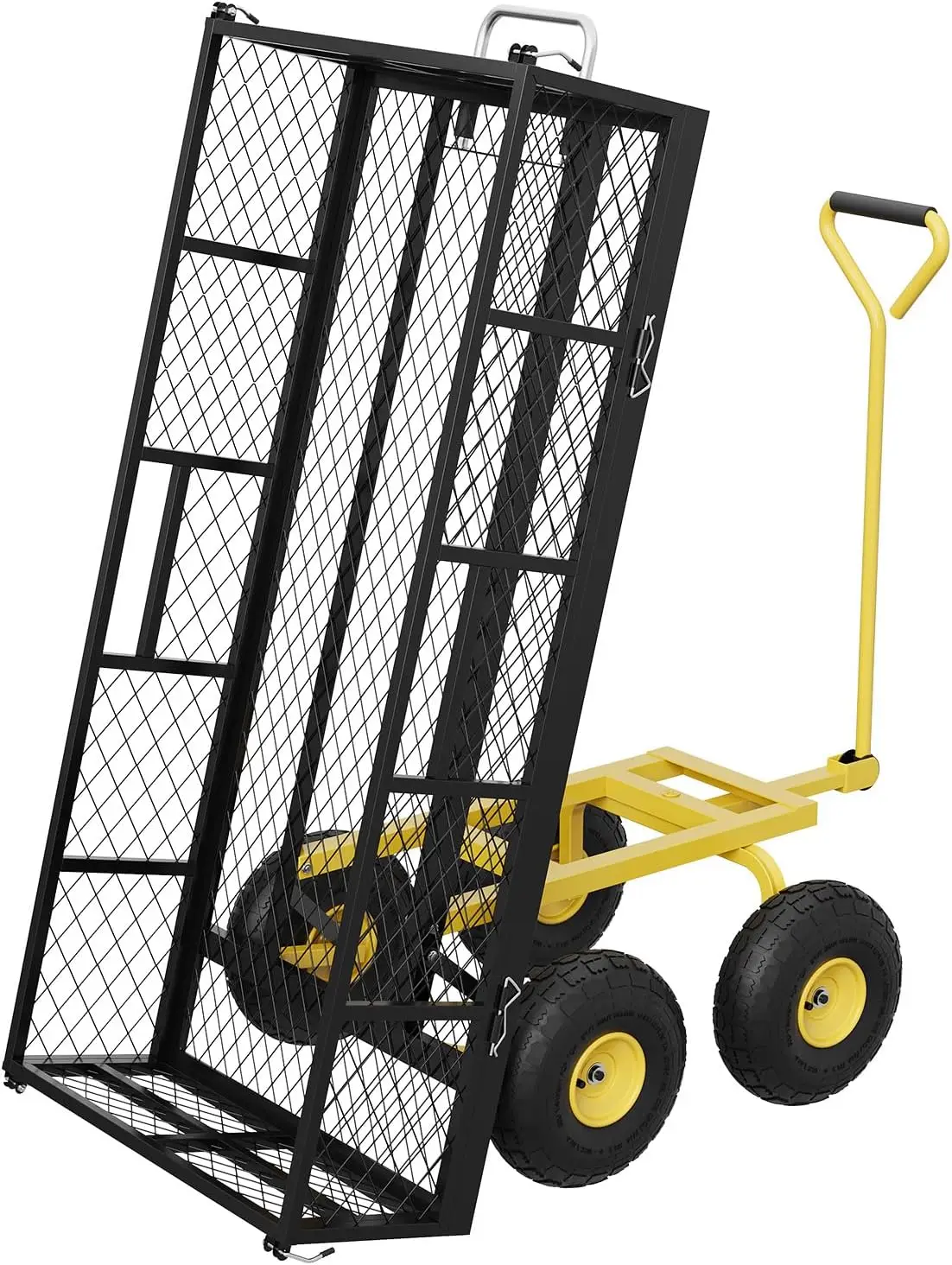 

Садовая тележка повышенной грузоподъемности (900 фунтов) со съемными бортами, поворотной ручкой и 10-дюймовыми колесами для использования на даче и ферме